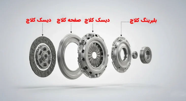 آشنایی با اجزای اصلی کیت کلاچ: دیسک، صفحه و بلبرینگ 